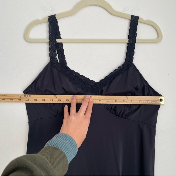 Vintage‎ Shadowline babydoll satin slip dress black whimsigoth fairy lace witchy - Picture 9 of 9